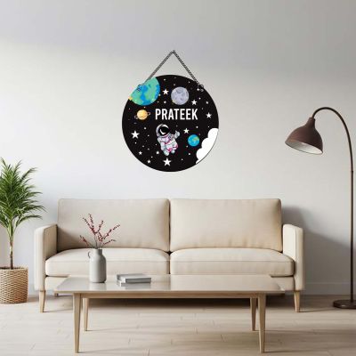 Personalized Astronaut Space Theme Wall Hanging  Wall Art for Kids' Bedroom, Nursery & Playroom  Kids Room Door Decoration